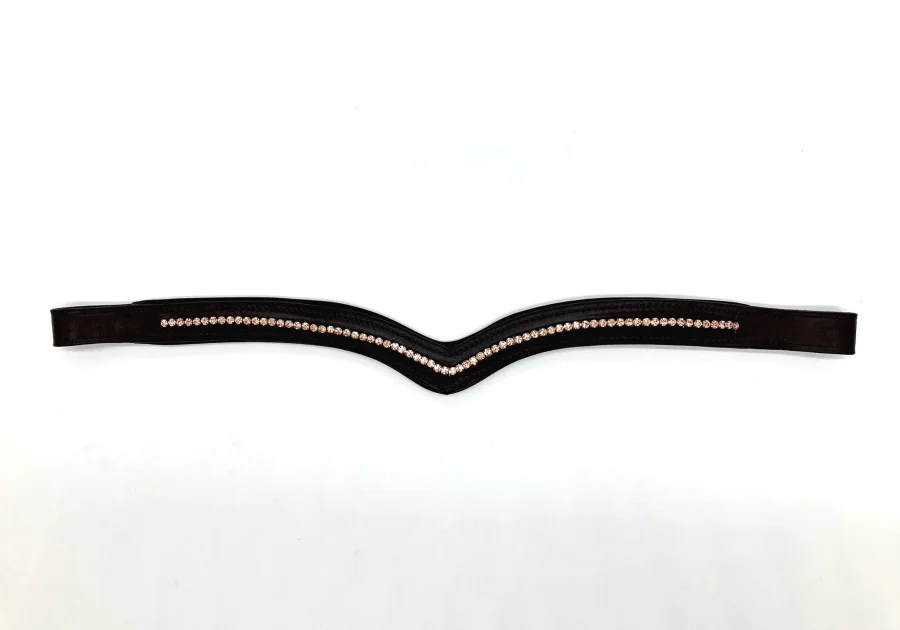 V-Shaped Crystal Browband - Brown