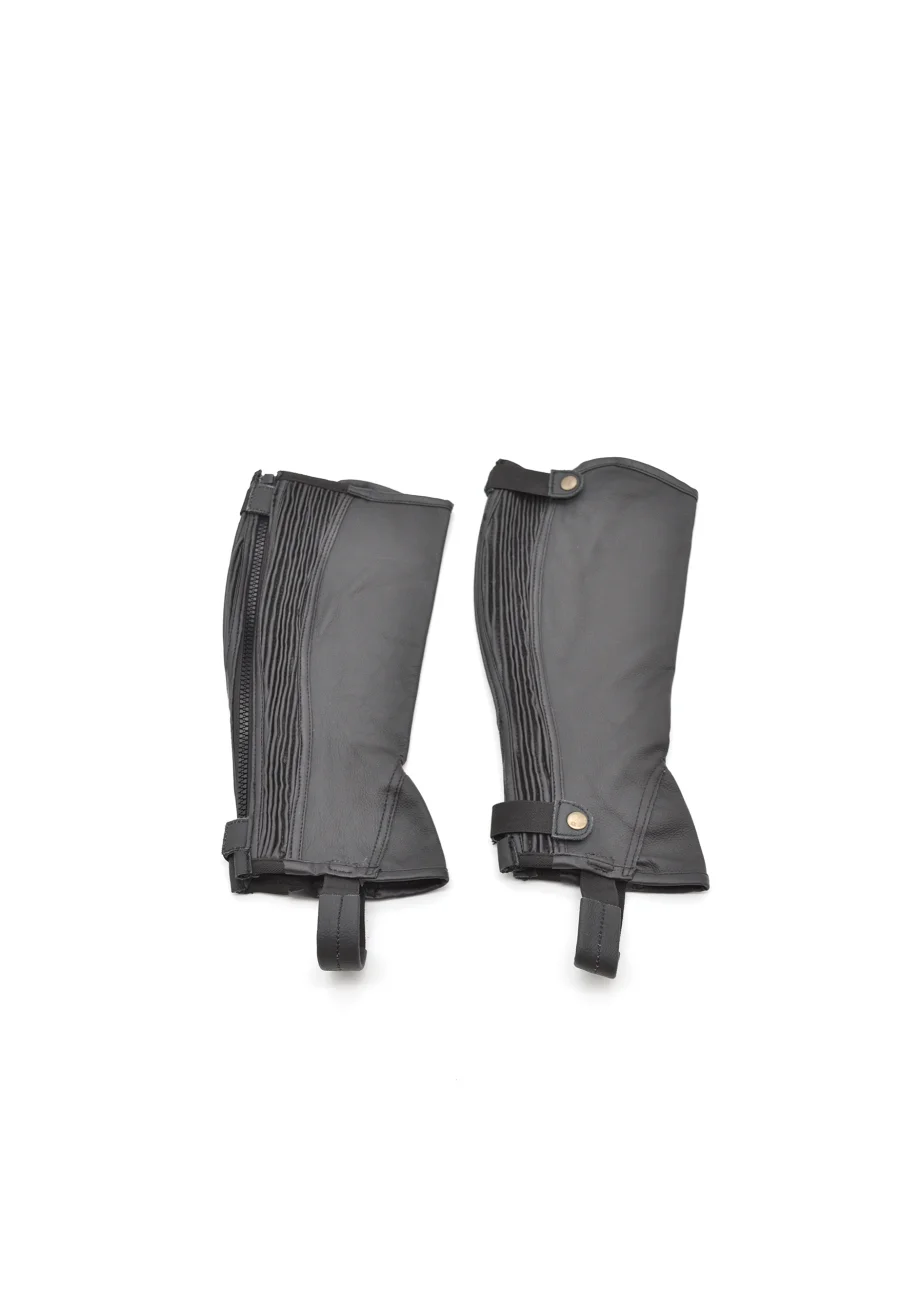 Half Chaps, Full Grain Leather with Rear Zipper