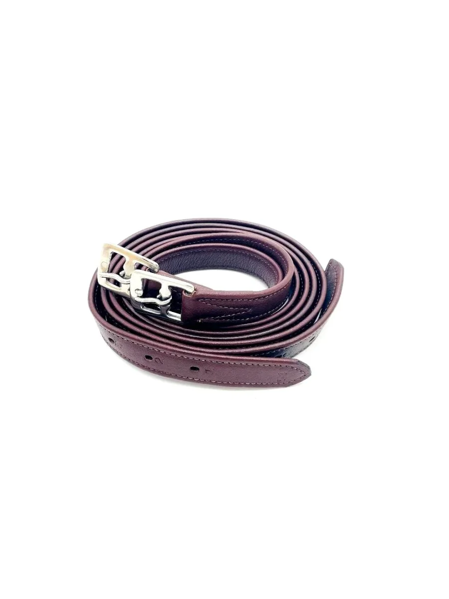 Brown Triple Layer Double Stitched Stirrup Leathers