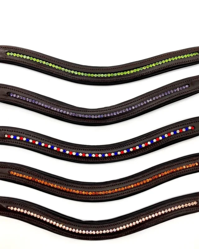U-Shaped Crystal Browband - Brown