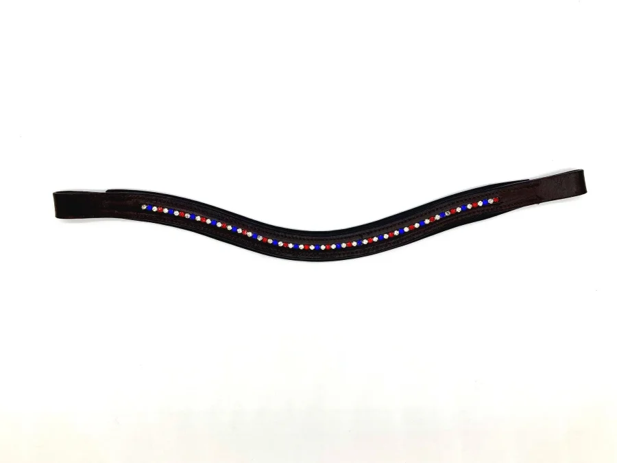 U-Shaped Crystal Browband - Brown