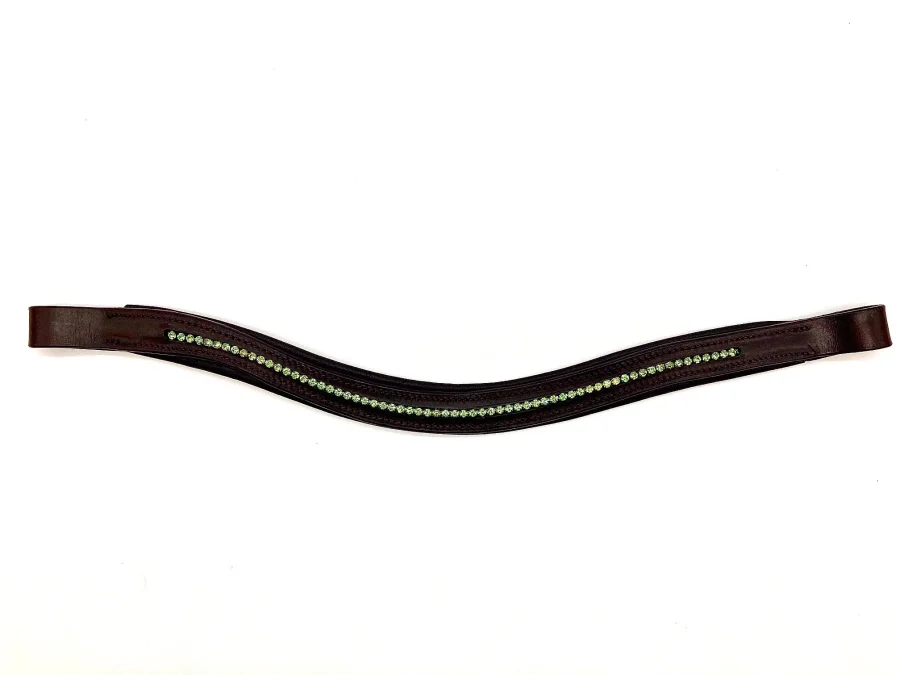 U-Shaped Crystal Browband - Brown