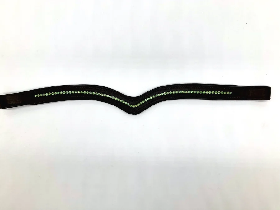 V-Shaped Crystal Browband - Brown