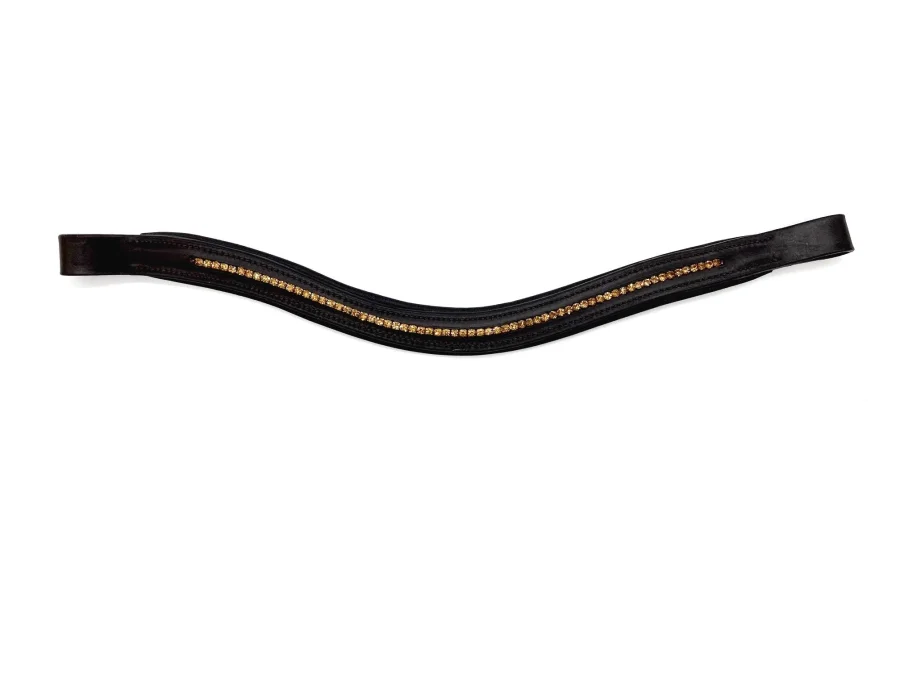 U-Shaped Crystal Browband - Brown
