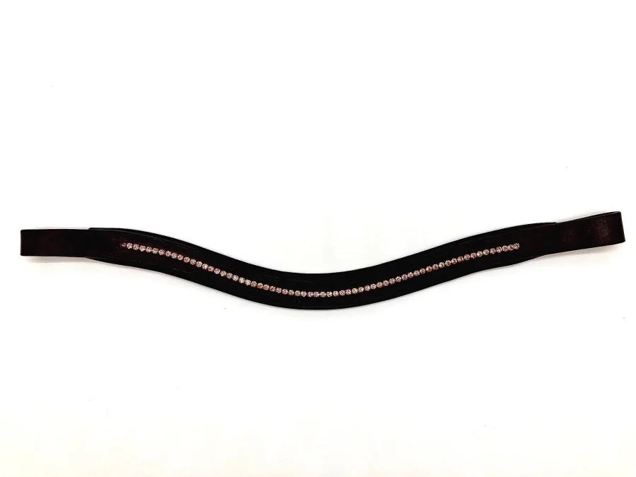U-Shaped Crystal Browband - Brown