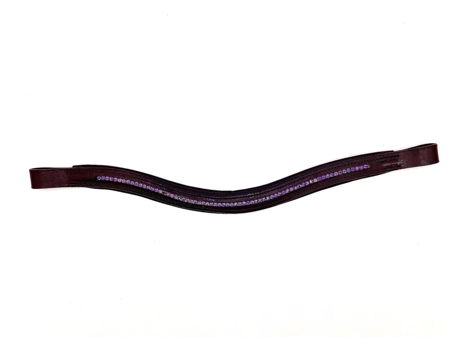 U-Shaped Crystal Browband - Brown