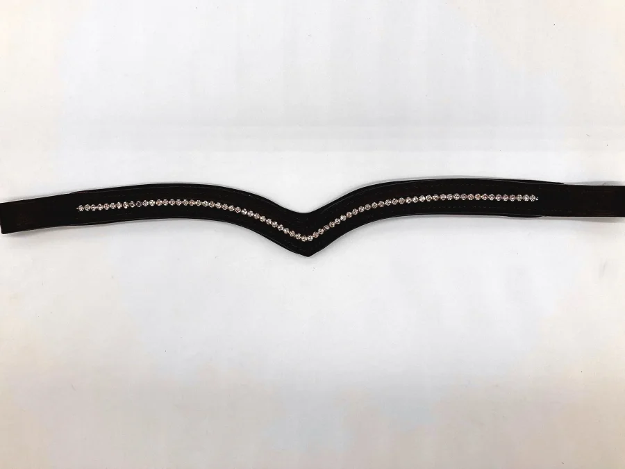 V-Shaped Crystal Browband - Brown