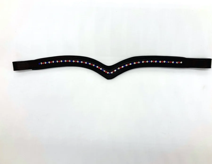 V-Shaped Crystal Browband - Brown
